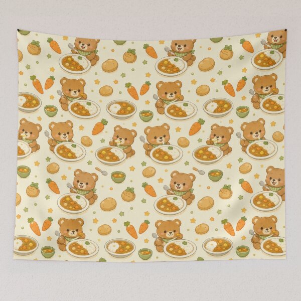 Item preview, Teddy Bear Curry Rice Pattern designed and sold by Soft Berry Studio.