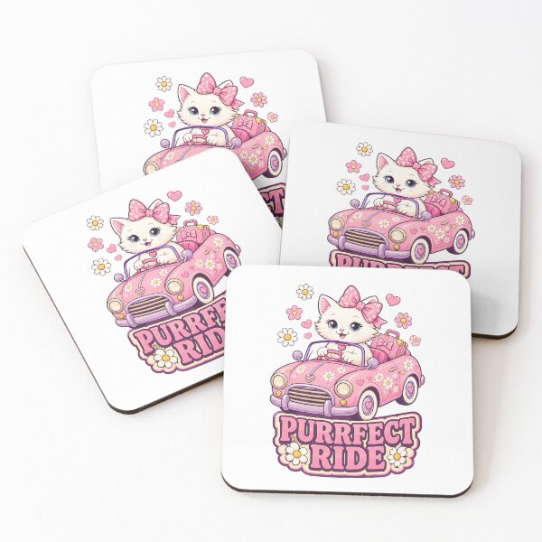 Item preview, Cute Cat Pink Car Design designed and sold by cat-chaos-club.