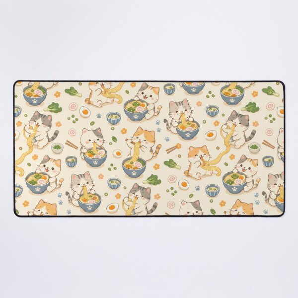 Aperçu de l'œuvre Motif de bol à nouilles pour chat confortable créée et vendue par Soft Berry Studio.