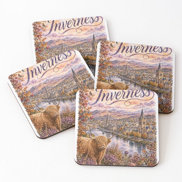Item preview, Scotland Inverness Travel poster whimsical watercolor  designed and sold by TravelMarvel.