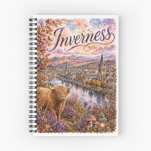 Item preview, Scotland Inverness Travel poster whimsical watercolor  designed and sold by TravelMarvel.