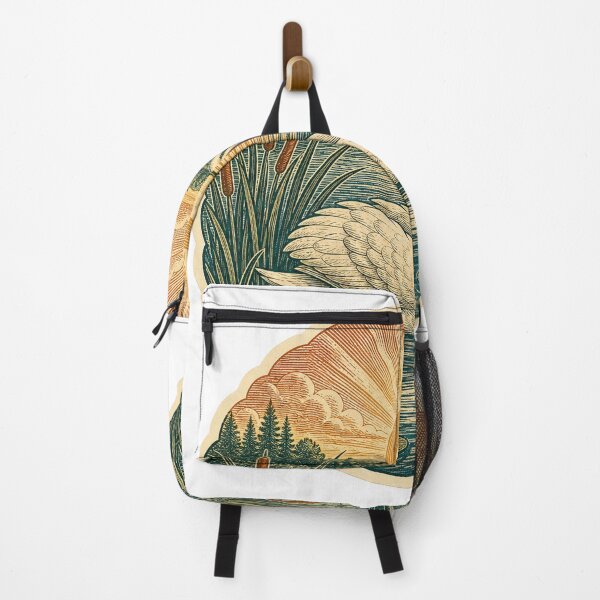 Item preview, Mute Swan in the Reed Lake Wild Animal Retro Outdoors Art designed and sold by VisualArtsOasis.