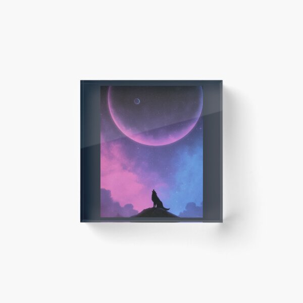 Item preview, Howling Lone Wolf Cosmic Galaxy Art designed and sold by InkmotiveStudio.