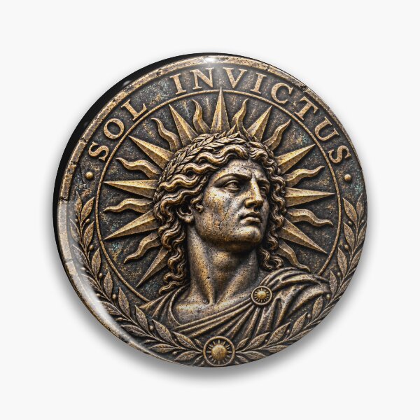 Item preview, Sol Invictus Ancient Roman Sun God Silver Medallion designed and sold by Anyshca.