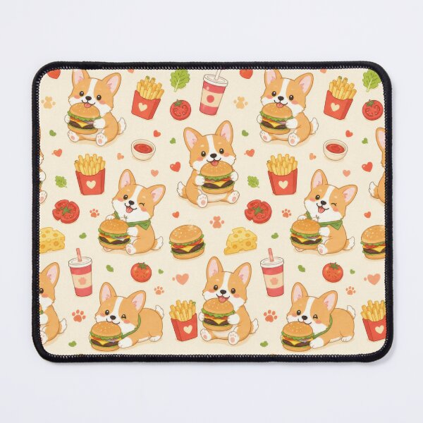 Item preview, Corgi Burger Party Pattern designed and sold by Soft Berry Studio.
