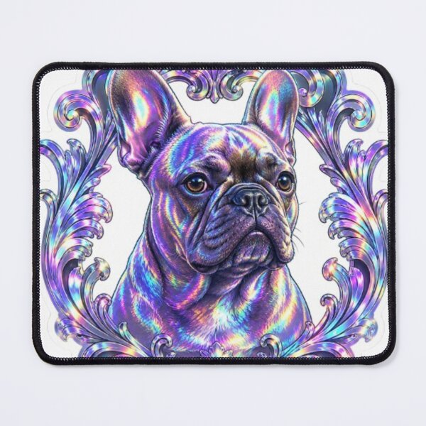 Item preview, Iridescent French Bulldog in ornate frame designed and sold by Snurly.