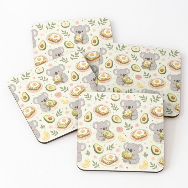 Item preview, Koala Avocado Toast Pattern designed and sold by Soft Berry Studio.
