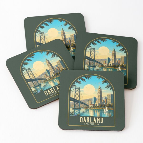 Item preview, Oakland Vintage Travel Illustration designed and sold by HomeLivingCo.