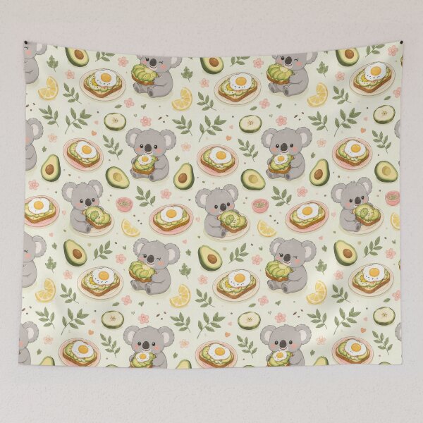 Item preview, Koala Avocado Toast Pattern designed and sold by Soft Berry Studio.