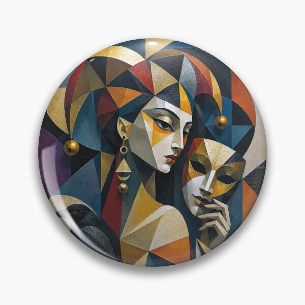 Item preview, The Female Trickster: a cubist painting. designed and sold by GalleryKauffeld.
