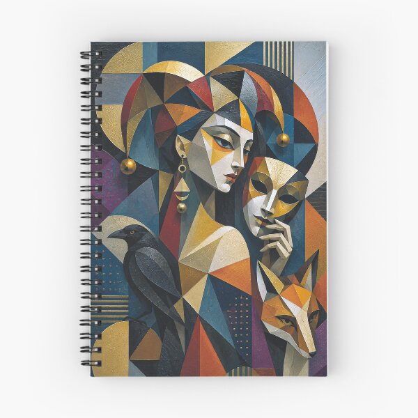 Item preview, The Female Trickster: a cubist painting. designed and sold by GalleryKauffeld.