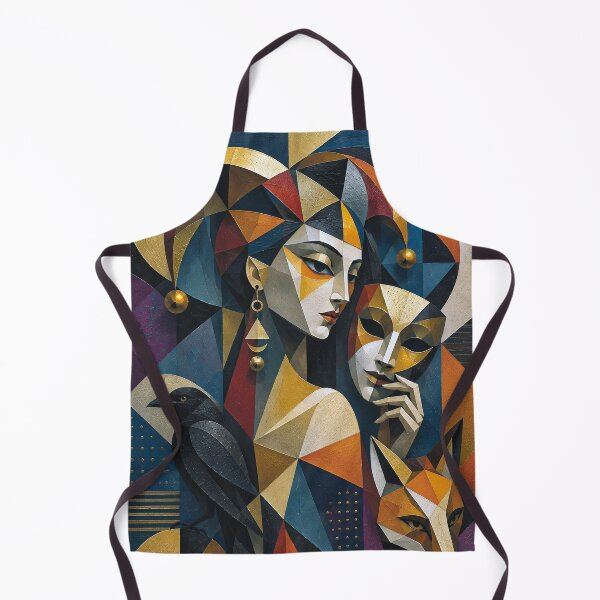 Item preview, The Female Trickster: a cubist painting. designed and sold by GalleryKauffeld.