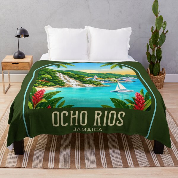 Item preview, Ocho Rios Vintage Travel Illustration designed and sold by HomeLivingCo.