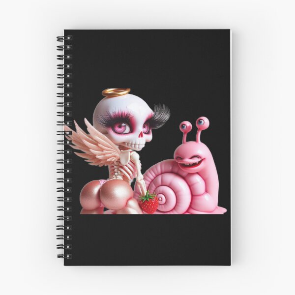Item preview, Buff Skeleton Angel Big Eyelashes Strawberry Pink Snail designed and sold by LujziWorld.