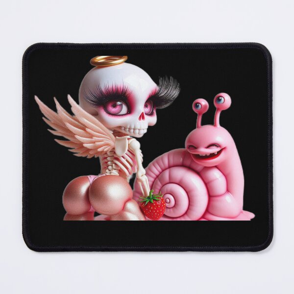 Item preview, Buff Skeleton Angel Big Eyelashes Strawberry Pink Snail designed and sold by LujziWorld.