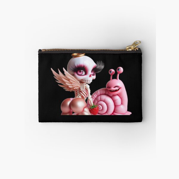 Item preview, Buff Skeleton Angel Big Eyelashes Strawberry Pink Snail designed and sold by LujziWorld.