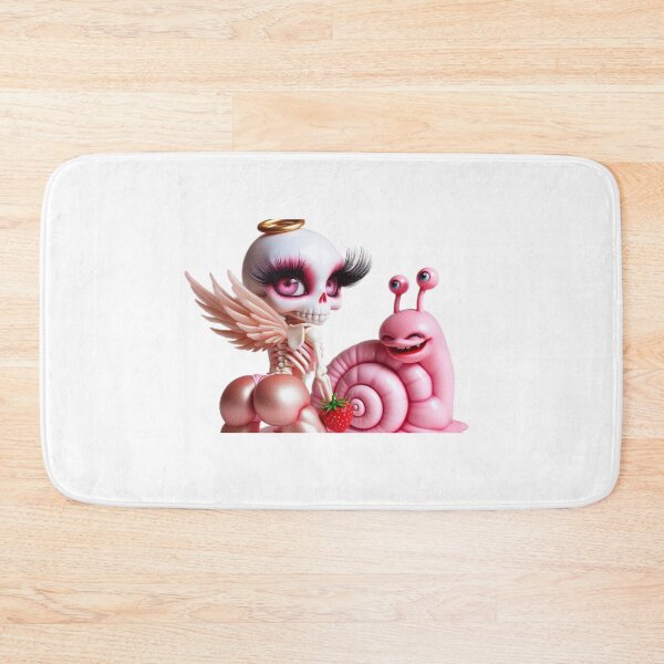 Item preview, Buff Skeleton Angel Big Eyelashes Strawberry Pink Snail designed and sold by LujziWorld.