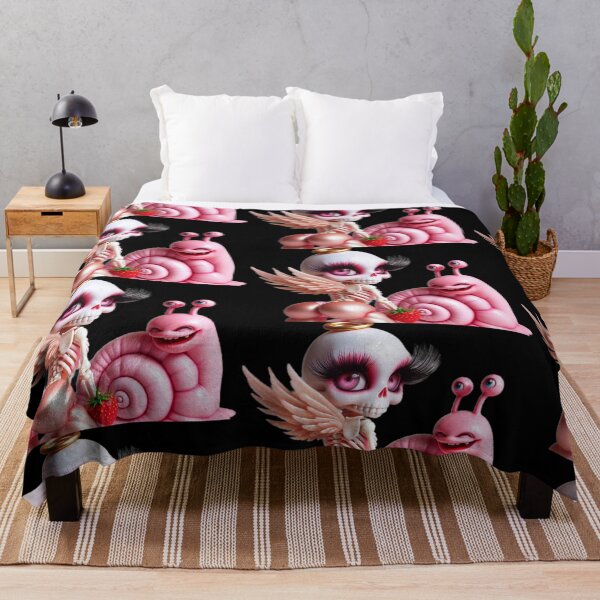 Item preview, Buff Skeleton Angel Big Eyelashes Strawberry Pink Snail designed and sold by LujziWorld.