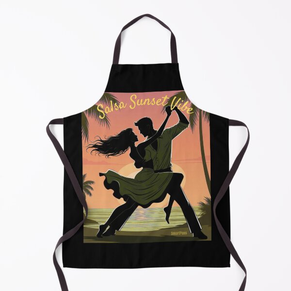 Item preview, Salsa Sunset Vibe – Romantic Tropical Dance Couple, Vintage Sunset Beach Silhouette, Sensual Latin Dancers Apparel Graphic Poster designed and sold by SmartPuns.