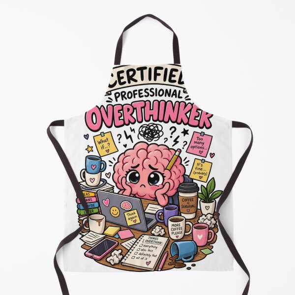 Item preview, Certified Professional Overthinker – Funny Brain Cartoon designed and sold by Kiinaaa.
