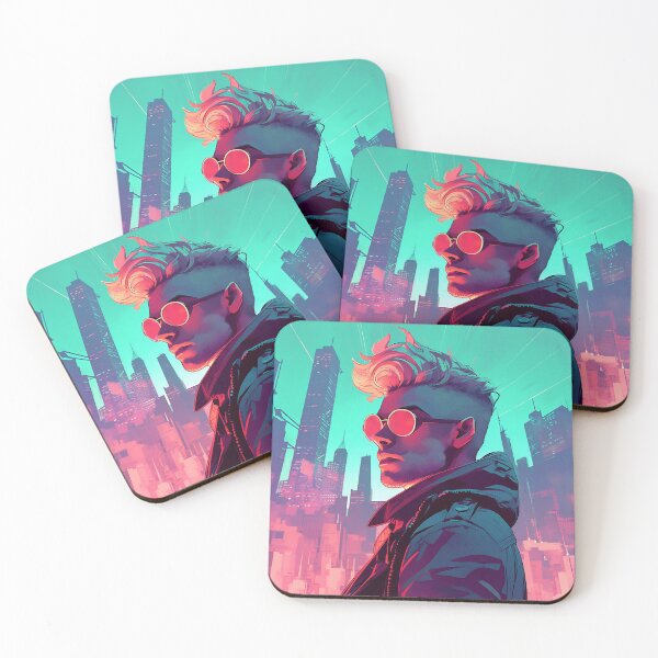 Item preview, Mohawk Man Overlooking a Neon City designed and sold by DavideXyz.
