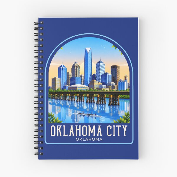 Item preview, Oklahoma City Vintage Travel Illustration designed and sold by HomeLivingCo.