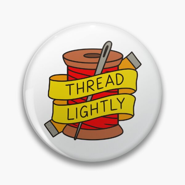 Item preview, Thread Lightly – Sewing Humor Spool & Needle Banner Design designed and sold by TiffanyMcKee.