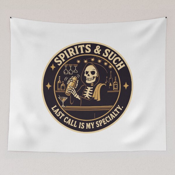 Item preview, Spirits & Such Grim Reaper Bartender Badge designed and sold by Simon-art-land.