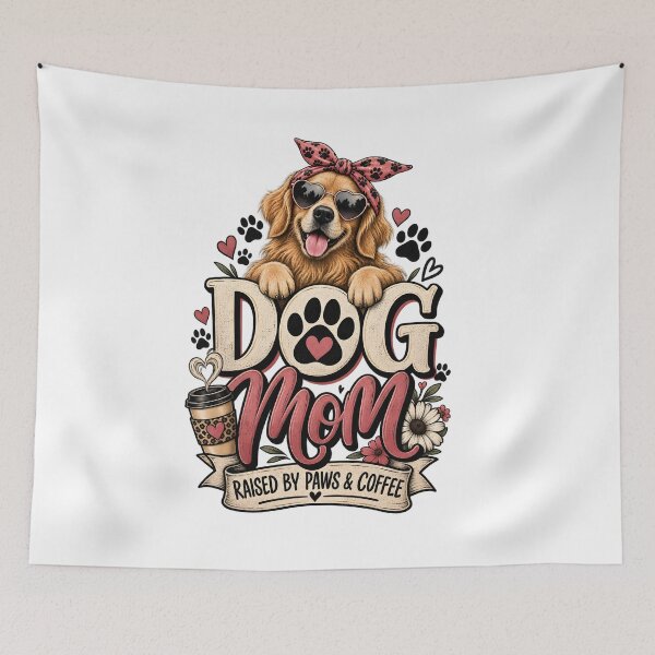 Item preview, Dog Mom Raised By Paws & Coffee designed and sold by oblexwear.