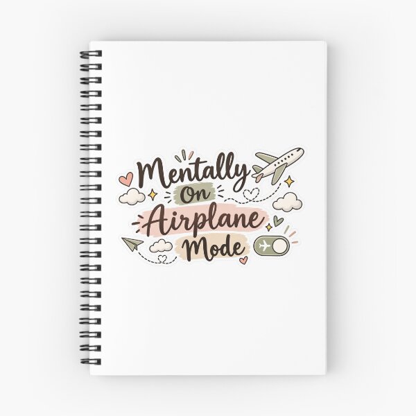 Item preview, Mentally On Airplane Mode – Aesthetic Funny Quote designed and sold by StickyStick Studio.