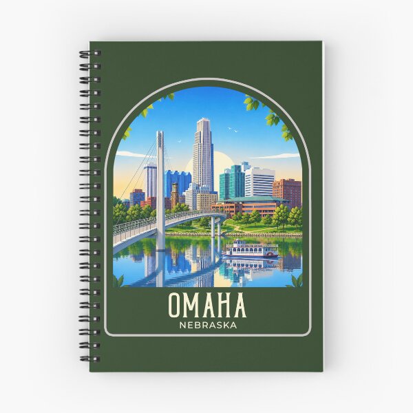 Item preview, Omaha Vintage Travel Illustration designed and sold by HomeLivingCo.
