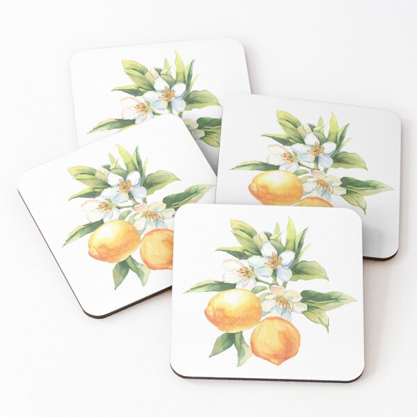 Item preview, Watercolor Lemons on Branch Citrus Fruit, Leaves & Blossoms designed and sold by art-tee-ua.