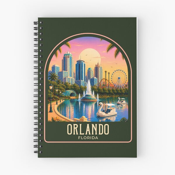 Item preview, Orlando Vintage Travel Illustration designed and sold by HomeLivingCo.