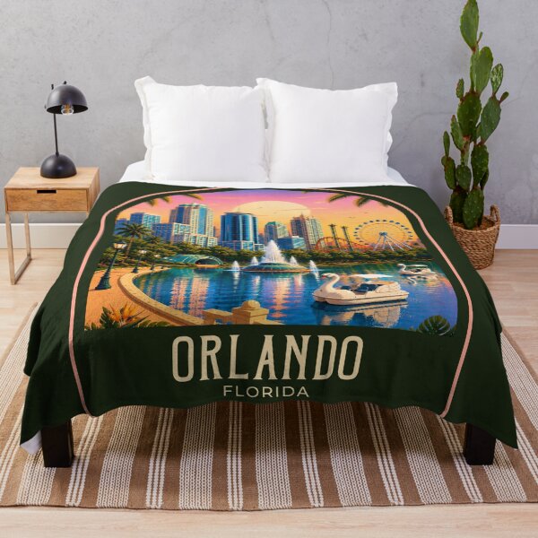 Item preview, Orlando Vintage Travel Illustration designed and sold by HomeLivingCo.
