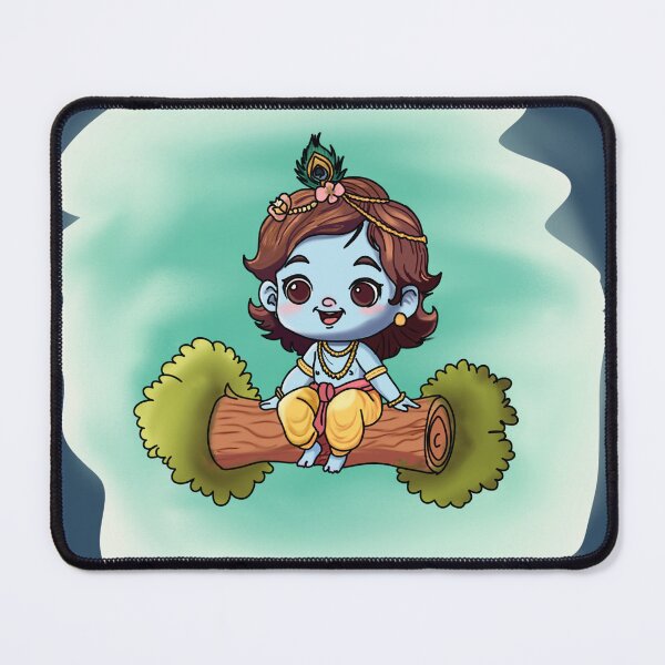 Item preview, Cute Krishna Baby Illustration | Adorable Bal Krishna Cartoon Art | Hindu God Krishna Kids Art | Indian Spiritual Art | Cute Krishna Gift designed and sold by MixedMuse24.