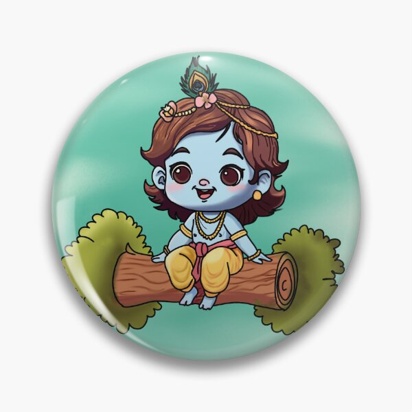 Item preview, Cute Krishna Baby Illustration | Adorable Bal Krishna Cartoon Art | Hindu God Krishna Kids Art | Indian Spiritual Art | Cute Krishna Gift designed and sold by MixedMuse24.