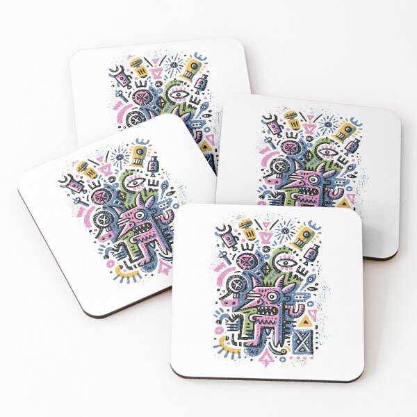 Item preview, Vibrant Abstract Folk Monster Art Design designed and sold by Romgora.