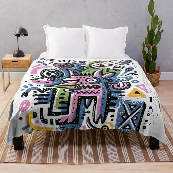 Item preview, Vibrant Abstract Folk Monster Art Design designed and sold by Romgora.