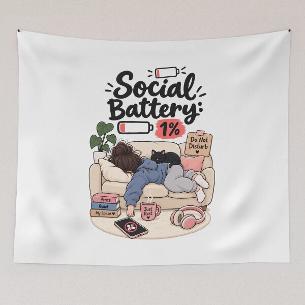 Item preview, Social Battery 1% designed and sold by khadijaAchaki.