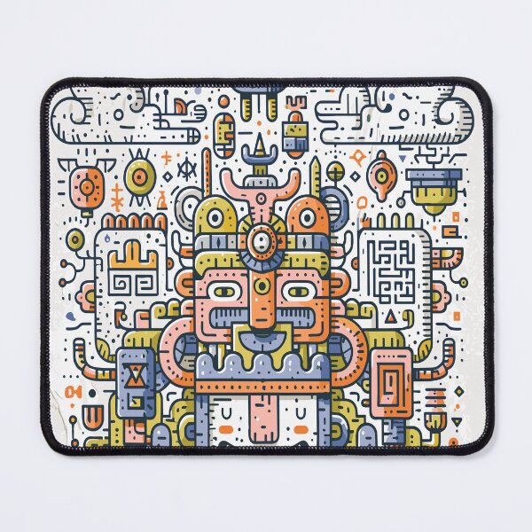 Item preview, Intricate Tribal Character Maximalist Doodle Art designed and sold by Romgora.