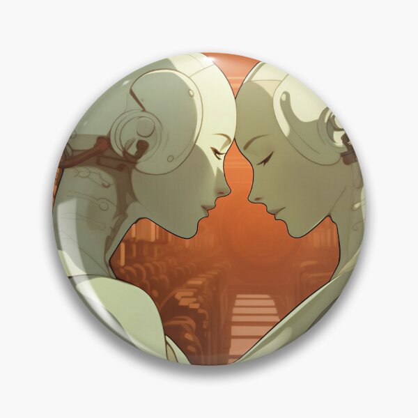 Item preview, Two Androids Sharing a Quiet Connection designed and sold by DavideXyz.