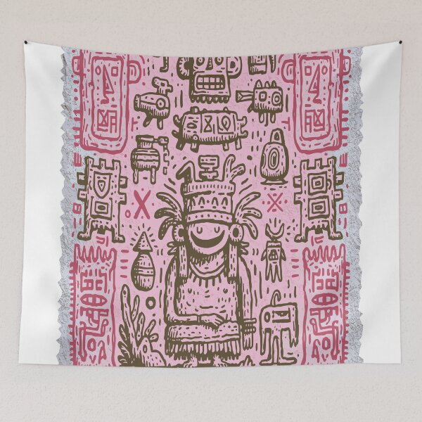 Item preview, Mystical Tribal Folk Art Symbols Pattern designed and sold by Romgora.