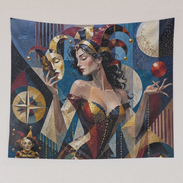 Item preview, The Trickster Queen, Lady of Illusions painting. designed and sold by GalleryKauffeld.