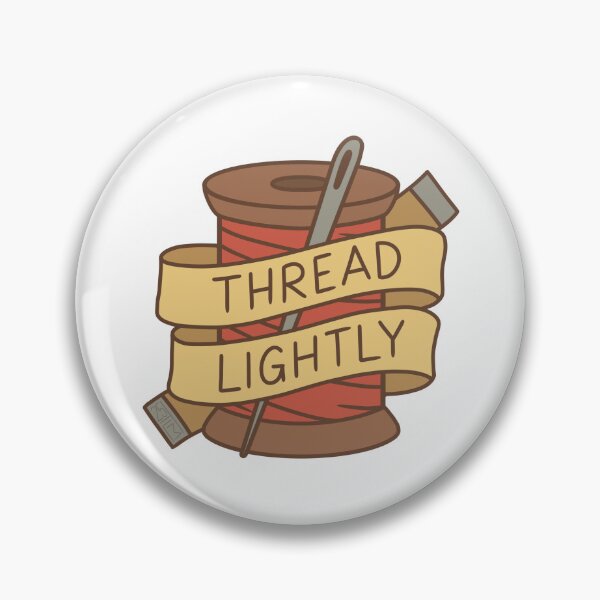 Item preview, Thread Lightly – Muted Sewing Humor Spool & Needle Graphic designed and sold by TiffanyMcKee.