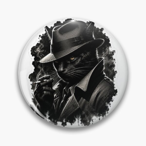Item preview, Noir Black Cat Detective Smoking a Cigarette designed and sold by Snurly.