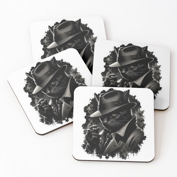 Item preview, Noir Black Cat Detective Smoking a Cigarette designed and sold by Snurly.