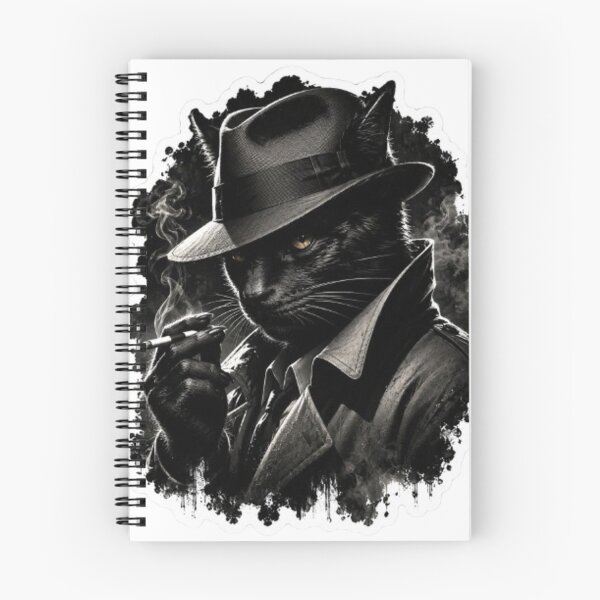 Item preview, Noir Black Cat Detective Smoking a Cigarette designed and sold by Snurly.