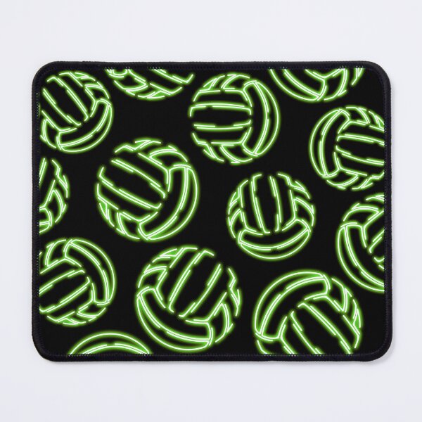 Item preview, Bright green neon glow sketched line art volleyballs designed and sold by katzdzynes.
