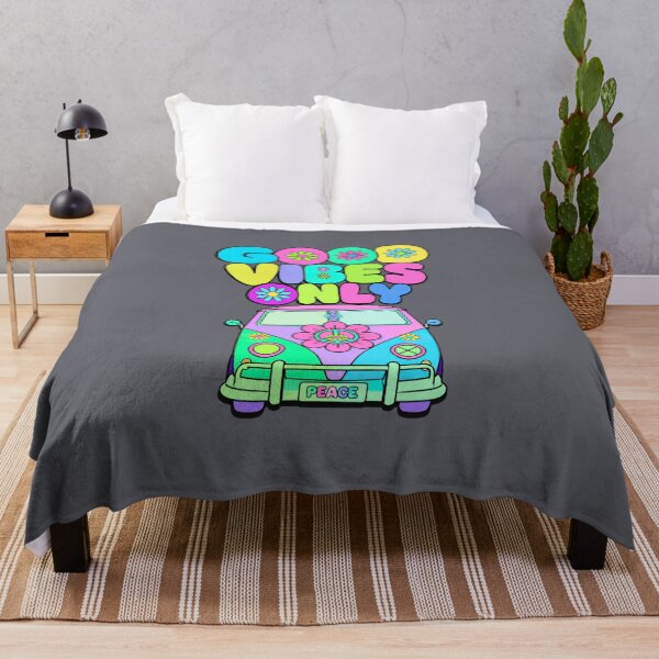 Item preview, Good Vibes Only – Retro Hippie Van with Flowers & Peace Sign designed and sold by Aimetoi.