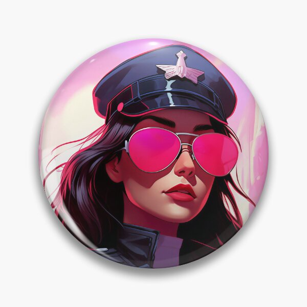 Item preview, Neon Police Woman with Pink Sunglasses designed and sold by DavideXyz.